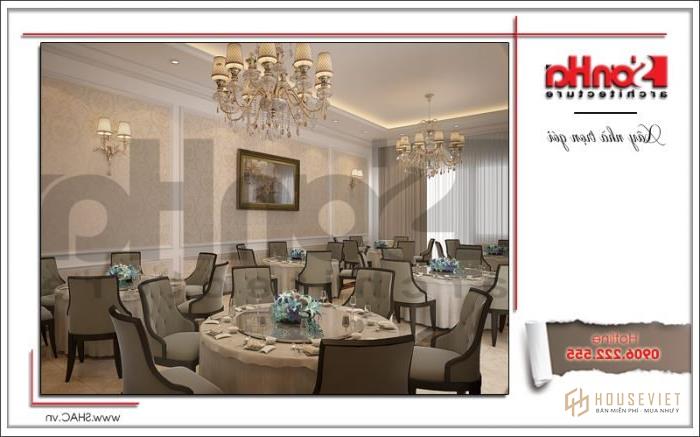 Mẫu thiết kế khách sạn 3 sao cổ điển đẹp tại Quảng Ninh - SH KS 0037 40 Thiết kế nội thất phòng ăn khách sạn tại Quảng Ninh sh ks 0037