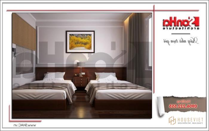Mẫu thiết kế khách sạn 3 sao cổ điển đẹp tại Quảng Ninh - SH KS 0037 42 Thiết kế nội thất phòng ngủ khách sạn tại Quảng Ninh sh ks 0037