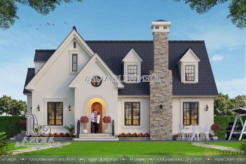 Mẫu biệt thự 1 tầng tân cổ điển có gác lửng (Chủ đầu tư: Anh Trường - Hà Nội) BT12693