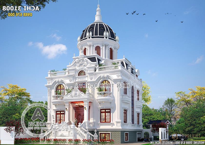 Mặt tiền mẫu biệt thự tân cổ điển 3 tầng đẹp Mặt tiền mẫu biệt thự tân cổ điển 3 tầng đẹp