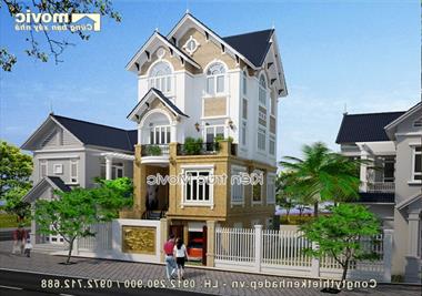 Biệt thự tân cổ điển 4 tầng mái thái sang trọng (MB1517)