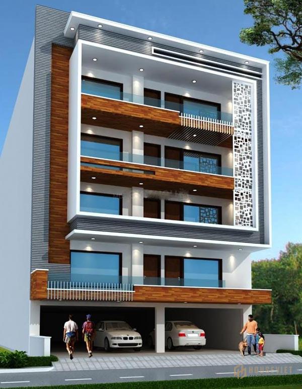 Hầm để xe được thiết kế khoa học, có cửa ra vào