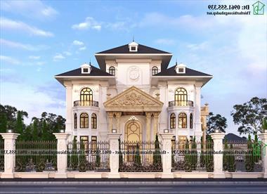 Mẫu biệt thự 3 tầng - lâu đài 3 tầng kiểu Pháp mái Nhật tại Sơn La NDBT3T49