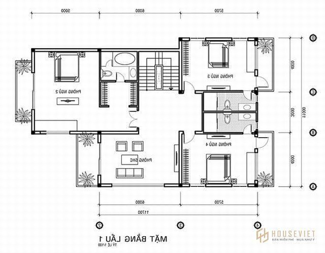 Thiết kế biệt thự 150m2 2,5 tầng chị Như