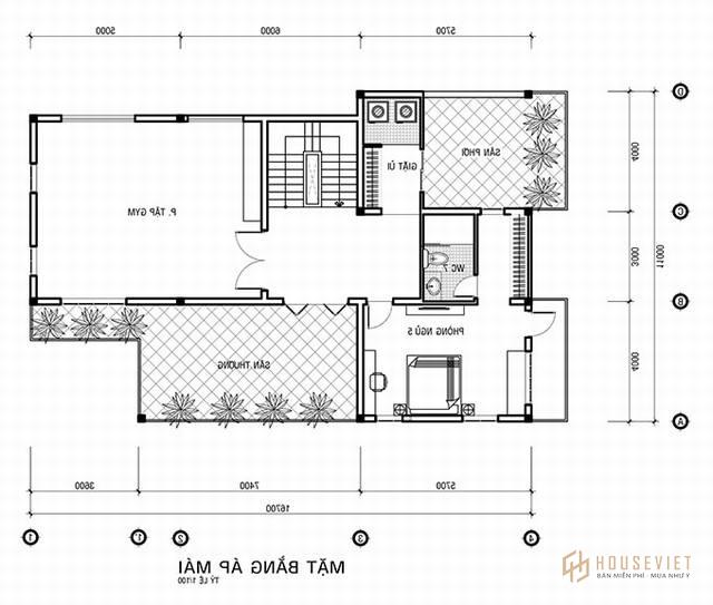 Bản vẽ nhà 3 tầng kiến trúc pháp 150m2