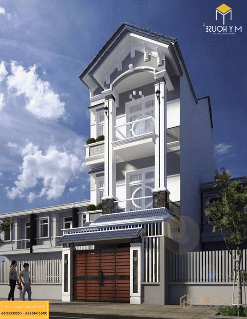 Nhà mặt tiền không ban công _ Mẫu 8