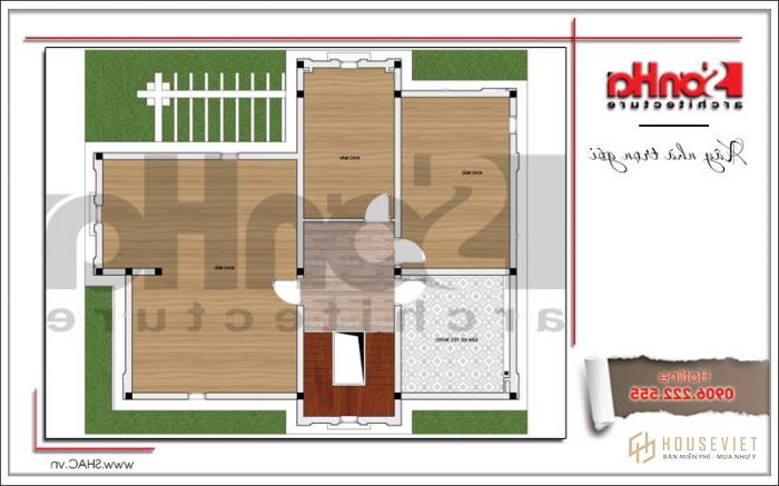 Biệt thự tân cổ điển Pháp 3 tầng diện tích 12,9mx15,9m tại Lạng Sơn - SH BTP 0118 20 Mặt bằng tầng áp mái biệt thự 3 tầng tân cổ điển kiểu Pháp tại Lạng Sơn