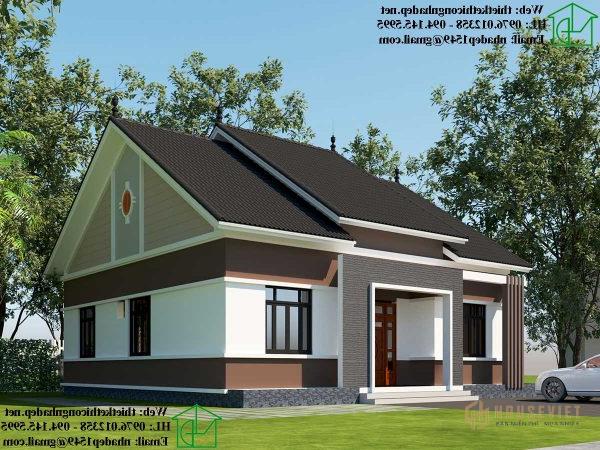 Các tông màu được kết hợp hài hòa tạo nên sự sang trọng cho mẫu thiết kế nhà cấp 4 mái thái 9x12m. mái nhà