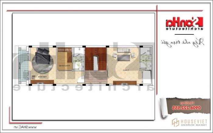 Mẫu nhà phố 4 tầng cổ điển diện tích 5m x 14,2m tại Hải Phòng - SH NOP 0156 23 Bản vẽ mặt bằng công năng tầng 1 nhà phố 4 tầng cổ điển mặt tiền 5m tại Hải Phòng