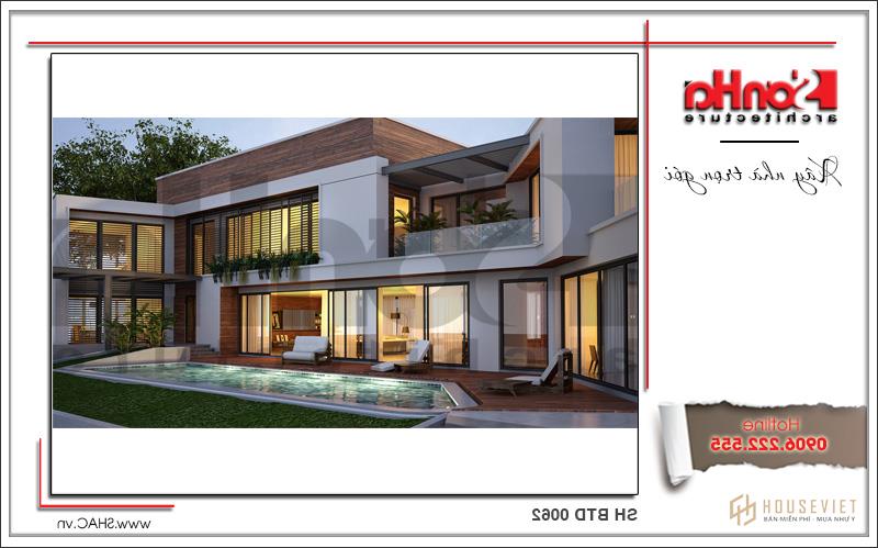 Mẫu biệt thự 2 tầng hiện đại bố trí khoa học tại Lào - SH BTD 0062 2 2 Mẫu kiến trúc biệt thự hiện đại tại Lào sh btd 0062