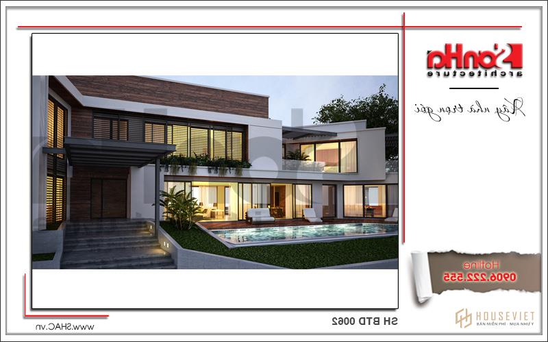 Mẫu biệt thự 2 tầng hiện đại bố trí khoa học tại Lào - SH BTD 0062 3 Biệt thự hiện đại 2 tầng 0062