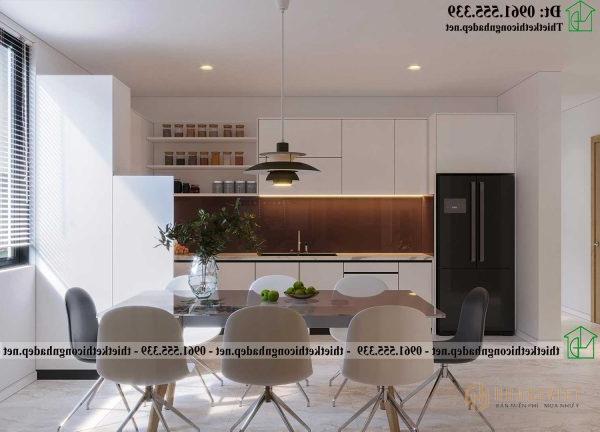 Mẫu thiết kế tủ bếp đẹp cho nhà cấp 4 mái thái 9x12m kiểu Nhật NDNC484