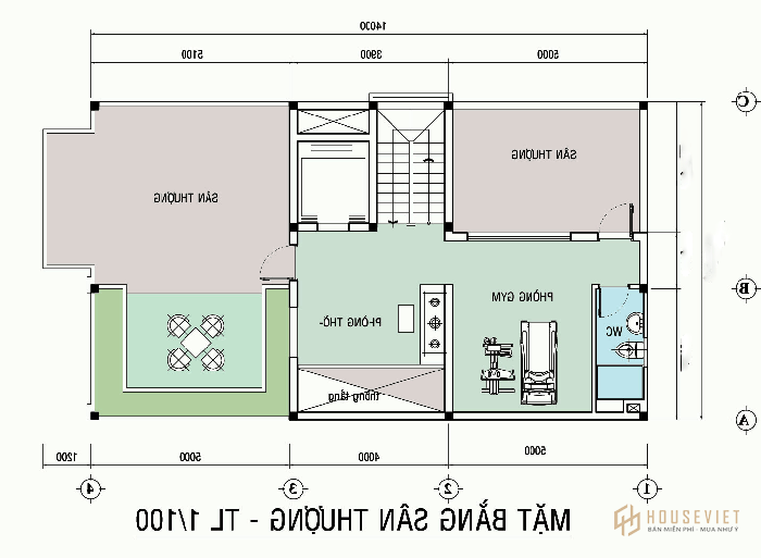 Bố trí tầng thượng