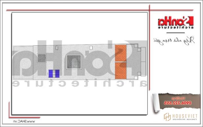 Hình ảnh mẫu nhà ống cổ điển Châu Âu đẹp 4 tầng 1 tum tại Sài Gòn - SH NOP 0155 24 Mặt bằng công năng tầng 6 mẫu nhà ống cổ điển mặt tiền 4,4m tại Sài Gòn