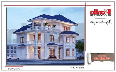 Mẫu biệt thự tân cổ điển 3 tầng mặt tiền 14m đẹp nhất tại Quảng Bình - SH BTP 0116