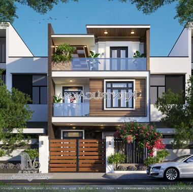 Mẫu nhà phố 3 tầng phong cách hiện đại (TGDĐ: Mr. Chuẩn - Hưng Yên) KT31733