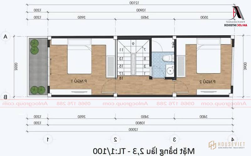 Phòng ngủ trên tầng 3 nhưng vẫn có không gian xanh mát cho gia chủ.