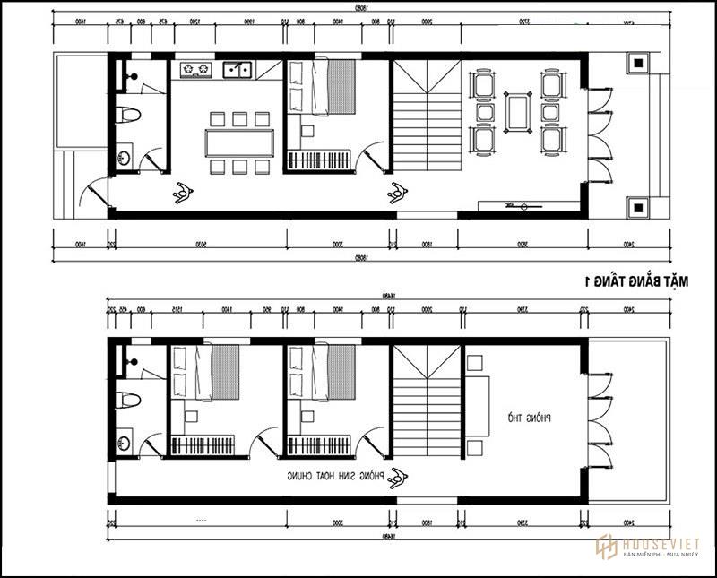 5 mẫu bản vẽ thiết kế nhà 2 tầng 4 phòng ngủ siêu đẹp