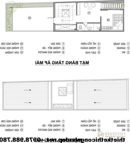 Mặt bằng tầng 3 + NDNP3T2.  mái phố