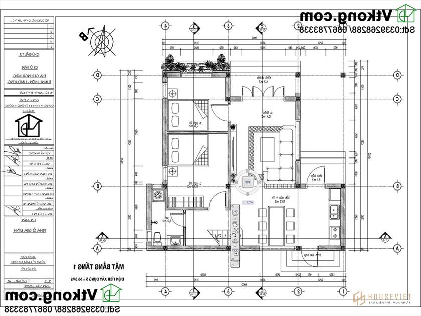 Thiết kế nội thất mẫu thiết kế nhà cấp 4 diện tích 80m2