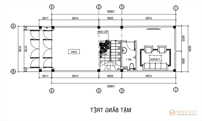 mẫu nhà 1 trệt 2 lầu sân thượng