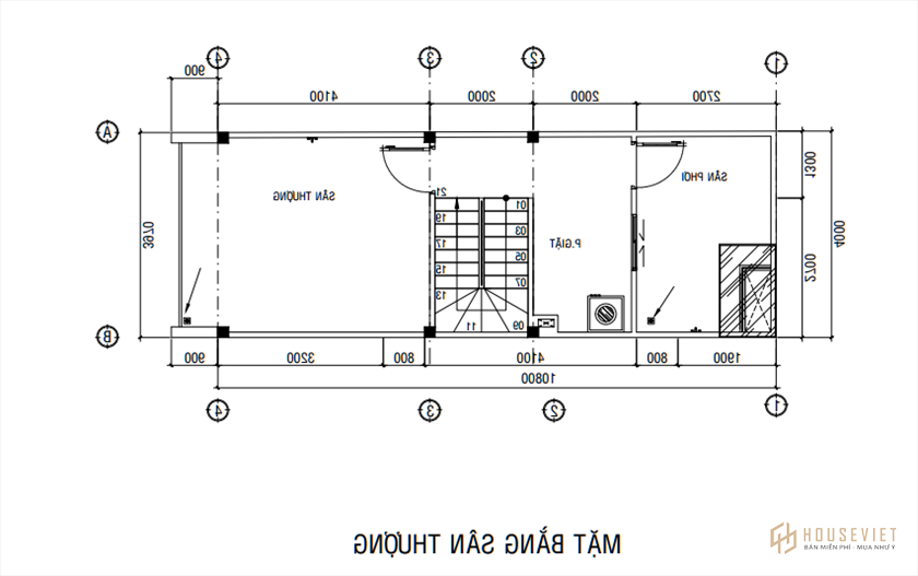 mẫu nhà 1 trệt 2 lầu sân thượng