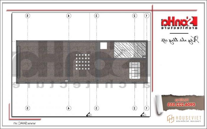 phương án mái nhà phố tân cổ điển 4 tầng tại Hải Phòng SH NOP 0131