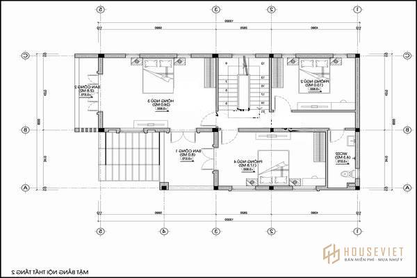 Mẫu nhà chữ L 2 tầng 100m2 mái bằng