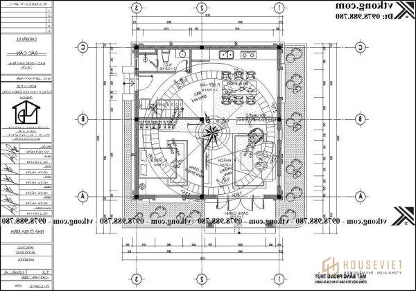 mê phong thủy biết thu 2 tang 8x11m BT2T110