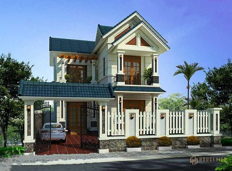 Mẫu nhà 2 tầng 4 phòng ngủ 80m2