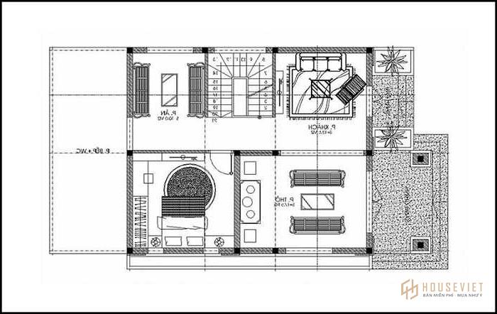 Mẫu nhà 2 tầng 4 phòng ngủ 80m2