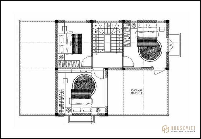 Mẫu nhà 2 tầng 4 phòng ngủ 80m2