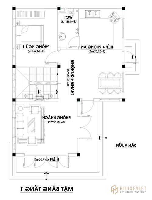 Mẫu nhà 2 tầng 4 phòng ngủ 80m2