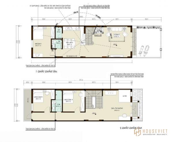     Bản vẽ CAD nhà 2 tầng 5x15 số 2