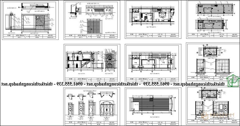 Bản xem trước bản vẽ thiết kế nhà 2 tầng 5x15m