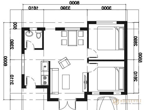 Bản vẽ nhà cấp 4 mái tôn