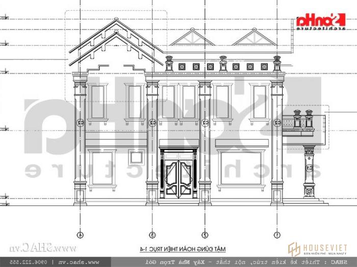 Mặt tiền biệt thự kiến ​​trúc Pháp 1-4 tầng tại Tiên Lãng Hải Phòng sh btp 0095