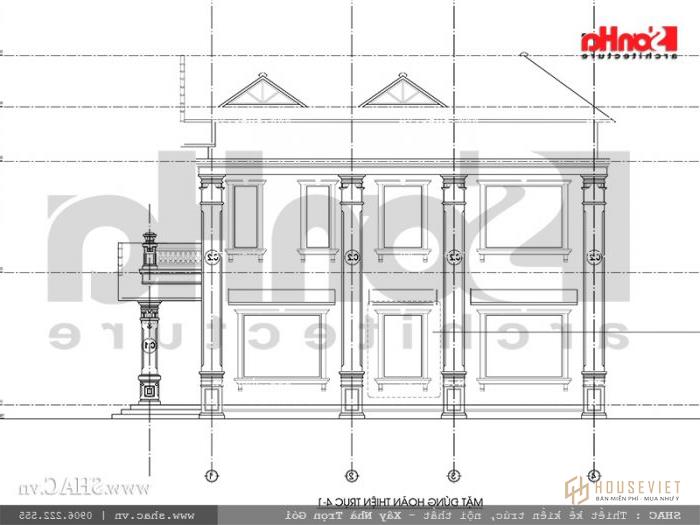 Biệt thự kiến ​​trúc Pháp mặt tiền 4-1 tại Tiên Lãng Hải Phòng sh btp 0095