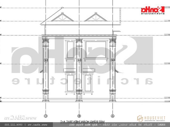 Mặt tiền biệt thự kiến ​​trúc pháp tại Tiên Lãng Hải Phòng sh btp 0095