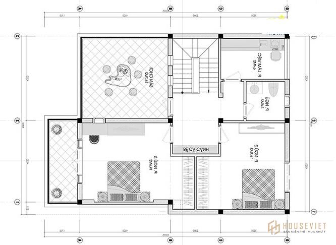 Mẫu nhà 2 tầng mặt tiền 9m