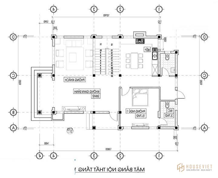 Mẫu nhà 2 tầng mặt tiền 9m