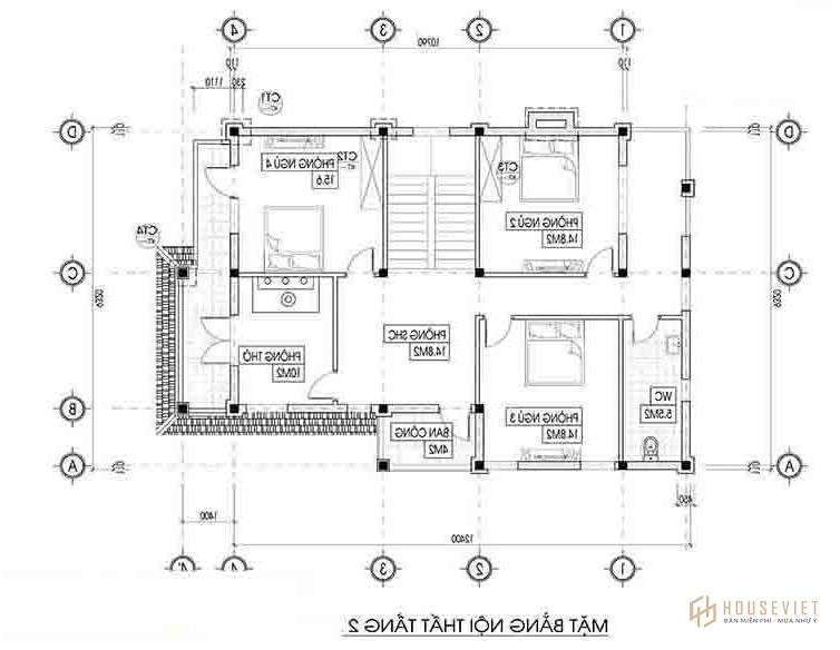 Mẫu nhà 2 tầng mặt tiền 9m