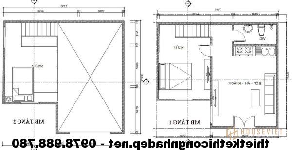 Bản vẽ mặt bằng nhà cấp 4 gác lửng NDNC417