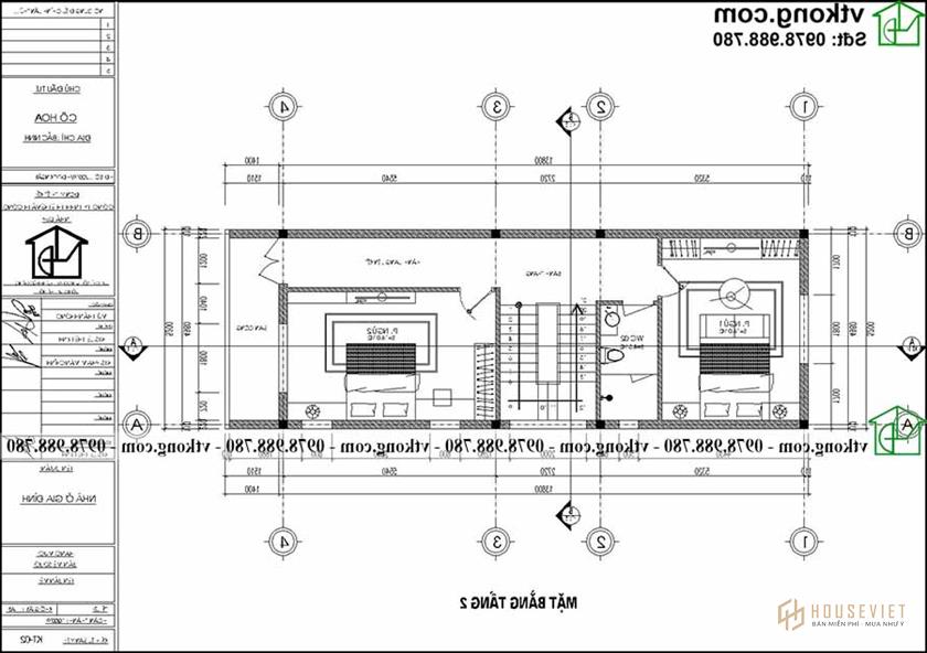 Công năng sử dụng tầng 2 của NP3T028.  người mẫu