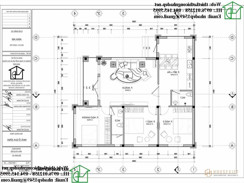 Mặt bằng công năng biệt thự vườn 1 tầng mái thái