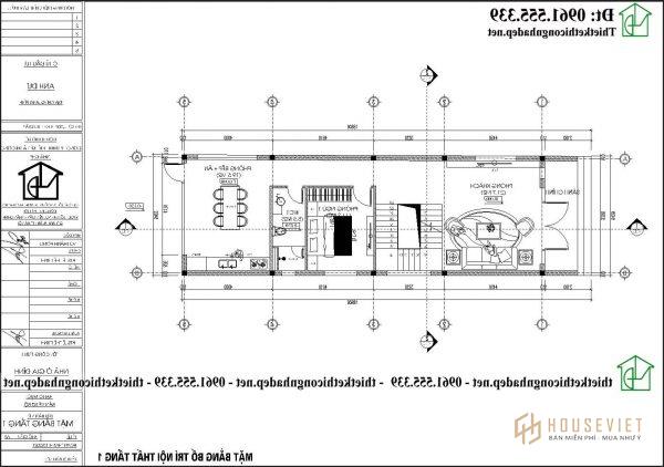 Phối cảnh nhà ống 2 tầng mái bằng 5x18m