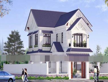 Mẫu nhà 2 tầng hình chữ L 4 phòng ngủ thiết kế đẹp như mơ