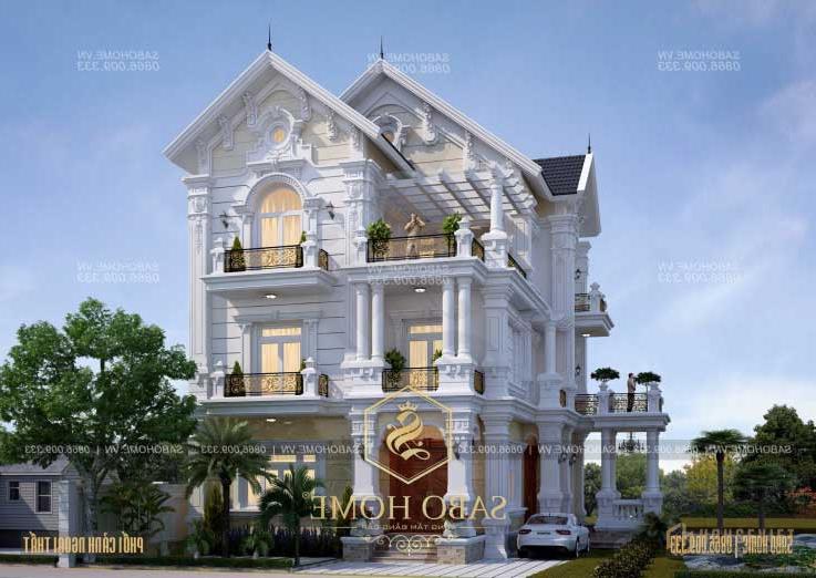 Tuyển chọn những mẫu biệt thự tân cổ điển 3 tầng đẹp 2022