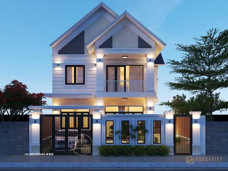 Mẫu nhà 1 trệt 1 lầu mái thái sang trọng được ưa chuộng hiện nay