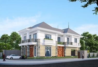 Mẫu biệt thự 2 tầng 2 mặt tiền đẹp uy tín nhất